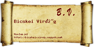 Bicskei Virág névjegykártya